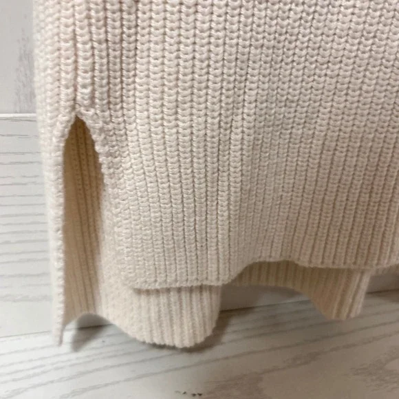 Lou Grey Loft Cream Knit Cowl Neck Sleeveless Tunic Vest Rich Sweater Size S - Picture 8 of 9